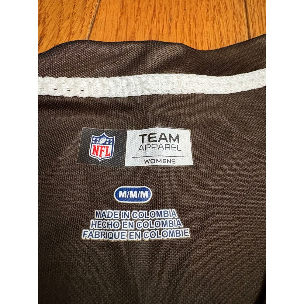 NFL Team Apparel Cleveland Browns Womens Brown Mesh Jersey Top Size Medium - Picture 4 of 7